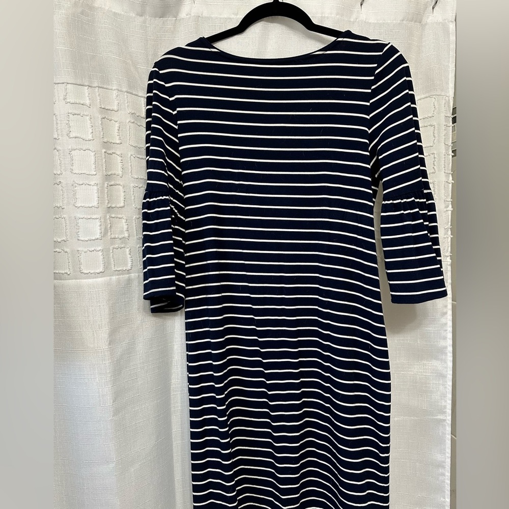 WHBM navy and white striped dress. Size M